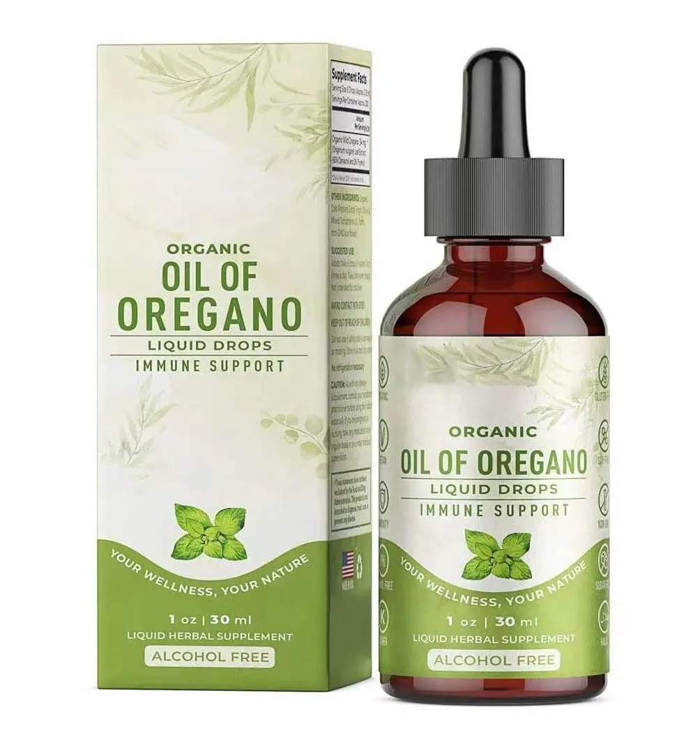 OEM/ODM Organisches natürliches Oregano öl Verbessert die Immunität Verbessert die Gesundheit Antioxidans Gewichts verlust Oregano-Öltropfen