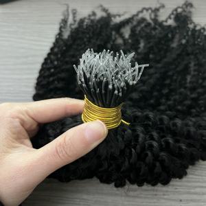 Extensions de cheveux indiens remy en plastique, kératine, Nano, anneau, en stock, crépus bouclés, nouvel arrivage - Product Image 3