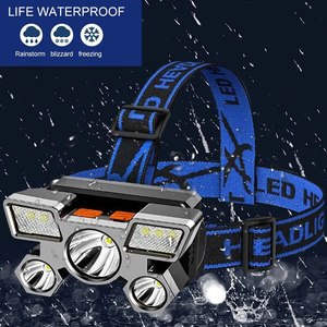 Potente Linterna Frontal Recargable para Pesca, Linterna LED para Cabeza, Linterna Frontal para Camping, Caza, Senderismo - Product Image 5