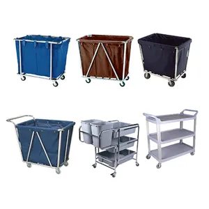 Room Service Cart Commercial Cleaning Cart Restaurant Supplies Hotel Housekeeping Janitor Trolley Laundry Trolley With Wheels