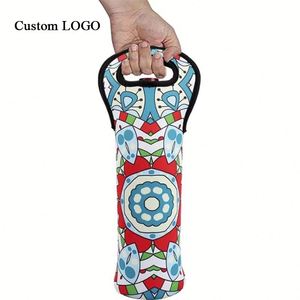 Sac fourre-tout en néoprène toutes saisons avec compartiment isotherme pour bouteille de vin, idéal pour les événements de marche/course et les relations avec les anciens étudiants - Product Image 1