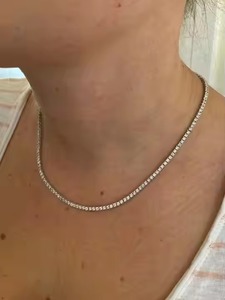 Fine Jewelry <b>Necklaces</b> Hip Hop Miami Cuban Chain Silver <b>Gold</b> Plated Sterling Silver Moissanite Iced Out Jewellery Jewlery - Product Image 3