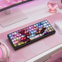 Custom Anime Fantasy Cat 68 Key Side Printed PBT Dye Sublimation OEM Profile Mechanical Gaming Keyboard Keycap Set
