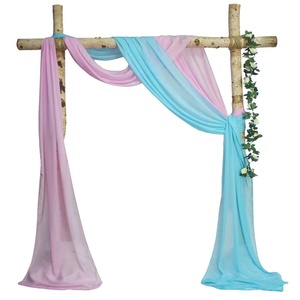 OWENIE matrimonio indietro goccia sfondo sciarpa in Chiffon tenda decorazione bianca, tenda di sfondo a buon mercato per la festa dell'evento di nozze - Product Image 4