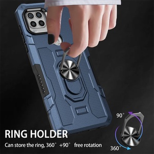 Étui de protection hybride antichoc Flying Armor en TPU+PC avec anneau métallique rotatif à 360° et support magnétique pour voiture - Product Image 3