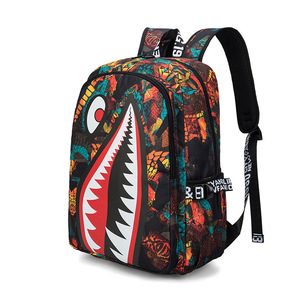 <span class=keywords><strong>Mochila</strong></span> Escolar Primaria para Niños, Impermeable, Transpirable, con Cierre, Correa con Cojín de Aire, Estampado de Boca de Tiburón, Ligera y Sencilla - Product Image 3