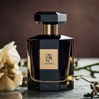 Flacon de parfum vide de luxe personnalisable au design unique et irrégulier avec boîte d'emballage