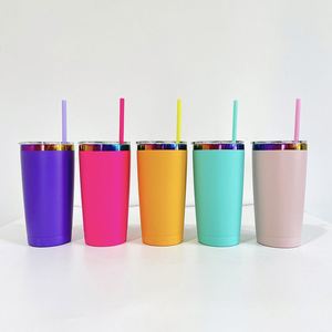 4pack Custom logo Powder Coated 20oz rainbow Plated <b>Double</b> <b>Walled</b> Stainless Steel Travel Cup for Sunflower Laser Engraving - Product Image 2