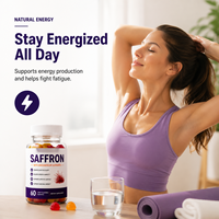 OEM/ODM Aangepaste Label Saffraan Magnesium Gummies Fruit Smaak Snoep Vitamine Zink Aangepaste Formule Verpakking Beschikbaar Volwassenen Hart