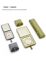 Bijoux de luxe en PU haut de gamme, emballage vintage en plastique, anneaux, pendentifs, cœurs, carrés, boutons en velours, vente directe