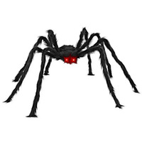 DAMAI Halloween Grande toile d'araignée en plastique avec LED intégrées, en forme de triangle, pour décoration de fête fantôme, étanche, pour usage intérieur, suspendue, à piles