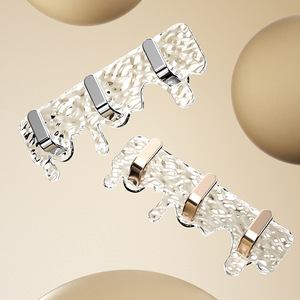 Glacier Style Three Hook Set Silver Rose Gold Adhesive Bathroom Storage Hooks Modern Design Easy Installation No Drill Required - Product Image 2