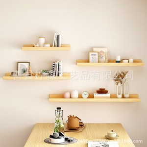 Nordic Style Minimalist Wall Mounted Solid Wood <b>Shelf</b> 3 Layers Rectangle For Living Room <b>Bedroom</b> Bathroom Storage Rack - Product Image 1