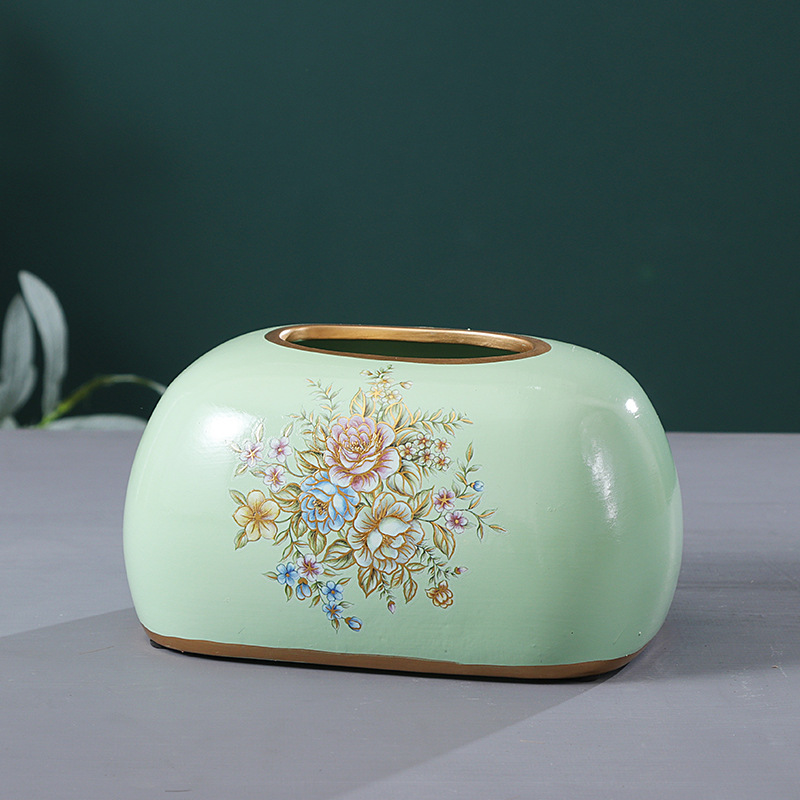 Boîte à mouchoirs ronde, violettes mille rouge.