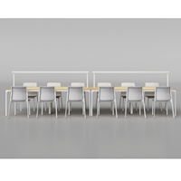 Bureau de lecture multi-personnes au design jeune pour l'école, l'université, l'hôtel, la bibliothèque, table d'étude collaborative avec gestion des câbles et éclairage LED