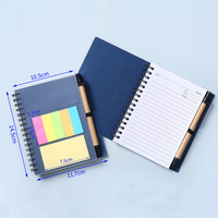 Bloc-notes en spirale A6 avec logo personnalisé et couverture en papier kraft, autocollants, bloc-notes, bloc-notes combiné pratique, cahier à stylo, par taille