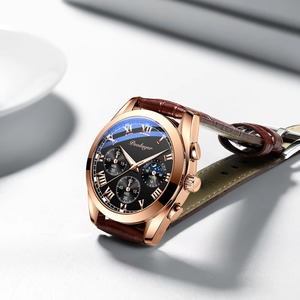 Drioshipping, reloj minimalista de lujo de acero inoxidable para hombre, reloj de pulsera de cuarzo luminoso resistente al agua, calendario, fecha semanal, cuero de 40mm - Product Image 4