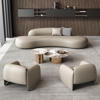 Ensemble de canapés sectionnels européens modernes en arc circulaire pour salon, hall d'hôtel, club d'affaires VIP, bureau, chambre à coucher, salle à manger