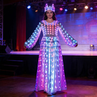 Robe de soirée LED lumineuse pour spectacle sur scène, fête, mariage, bal de promo, boîte de nuit, spectacle, costume lumineux pour femmes