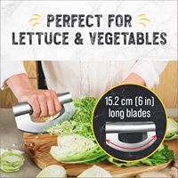 Hachoir à salade multifonctionnel en acier inoxydable 430 à double lame, couteau à bascule de cuisine pour légumes, herbes et coupe-pizza