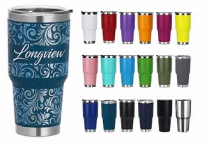 Logo personnalisé 20oz 30oz Tasse à café de voyage en acier inoxydable à double paroi gobelet isolé enduit de poudre sous vide régulier avec couvercle - Product Image 2