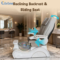 Chaise de pédicure professionnelle de luxe sans tuyauterie avec massage pour salon de beauté
