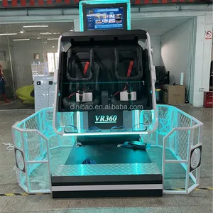 热卖虚拟现实模拟器9D虚拟现实街机豪华虚拟现实360运动模拟器旋转椅虚拟现实双人玩家