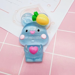 Flatback Nhựa Thỏ phụ kiện quyến rũ cho DIY Craft hairclip đ<span class=keywords><strong>i</strong></span>ện thoạ<span class=keywords><strong>i</strong></span> trường hợp nhựa khuôn Glowing phim hoạt hình nhựa cho trang trí - Product Image 6