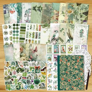 265P Vintage Scrapbook Set With A6 Notebook Sticker <strong>Paper</strong> Stamp Craft Gift For Teens Kids Diy Journal Kit - Product Image 6