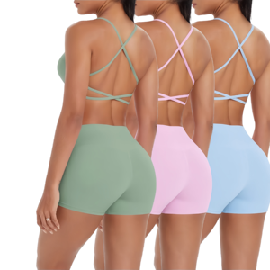 Conjunto Deportivo de Dos Piezas para Mujer, Personalizado, Transpirable, de Spandex y Nailon, Shorts, Ropa Deportiva, Verano, Fitness, Entrenamiento - Product Image 1