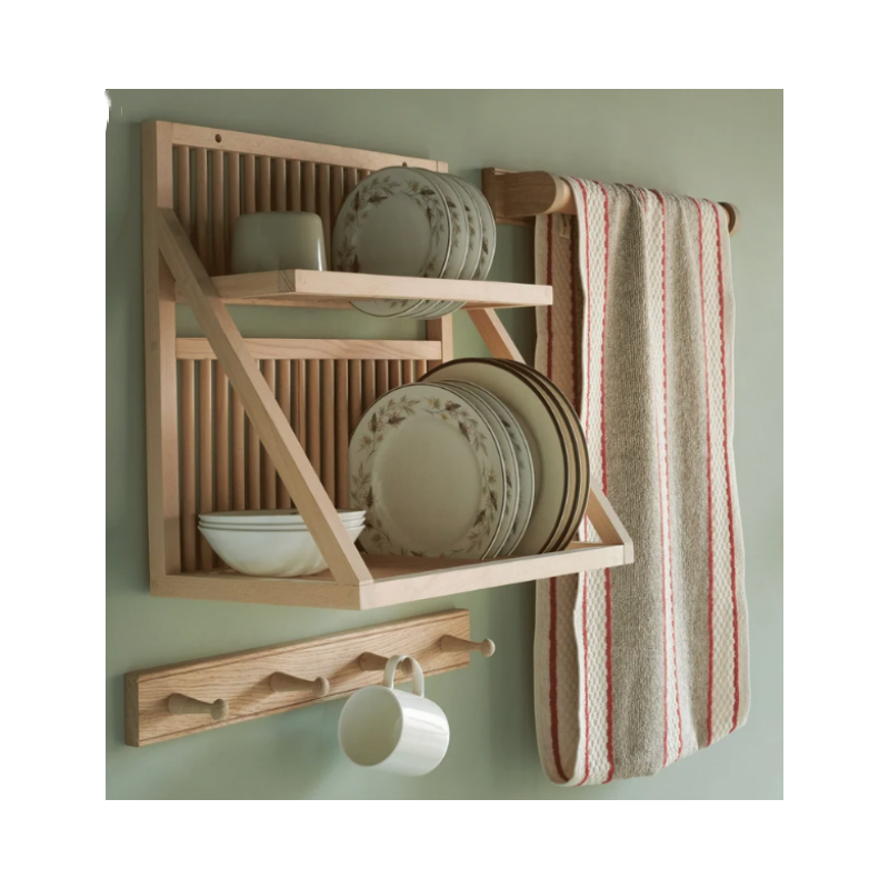 wooden suspended dish drying rack