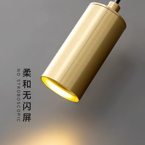All Copper <b>Bedside</b> Wall <b>Lamp</b> H65 Brass Led <b>Touch</b> Control Modern Minimalist For Bedroom Living Room - Product Image 2