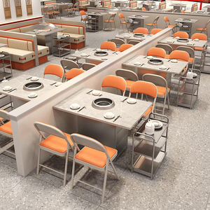 Ensemble de <span class=keywords><strong>table</strong></span> et de chaises de barbecue de <span class=keywords><strong>restaurant</strong></span> commercial XZY, facile à nettoyer, avec banquette en cuir - Product Image 3