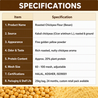 Farine de pois chiches grillés sans gluten, saveur noisette, en vrac, qualité supérieure, pour boisson instantanée et collation énergétique Sattu