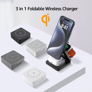Estación de Carga Inalámbrica 3 en 1: Carga tu Teléfono, Reloj y Auriculares en un Elegante Soporte - Product Image 3