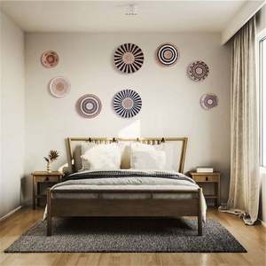 Decoración De Oficina Funky Habitacion Dorada Cesta Pared Redonda Barata Hogar Vagabundo Dibujo Decorativo Para Articulos Bambu - Product Image 3