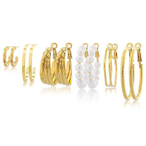 ต่างหูทองคำแฟชั่นล่าสุด รูปทรงกลมแบบห่วง พร้อมต่างหูแบบติด สำหรับขายส่งจากโรงงาน รหัสสินค้า NS8037193 - Product Image 3