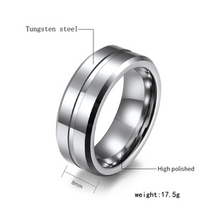 OBE Jewelry <span class=keywords><strong>Shoppee</strong></span> Venta caliente Acabado mate Plata 8mm Anillos de carburo de tungsteno para hombres Anillo de compromiso de tungsteno - Product Image 5