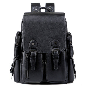 In Voorraad Heren Vintage Pu Lederen <span class=keywords><strong>Laptop</strong></span> Rugzak Grote Capaciteit Reisboekentas Zakelijke Werktas Voor Fietsen Wandelen Kamperen - Product Image 6
