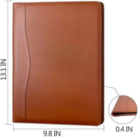 Carpeta de Cuero con Logotipo Personalizado para Diploma, Carpeta de Cuero Genuino con Cremallera, con Cuaderno y Bolígrafo