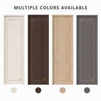 Porte intérieure moderne de luxe en PVC brun chocolat avec cadre doré et corniche gréco-frisée pour appartement et hôtel