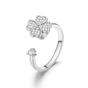 Custom Fashion Women's Zircon Adjustable <b>Ring</b> Valentine's Day Jewelry Accessory Spin <b>Stress</b> Relief <b>Ring</b> - Product Image 4