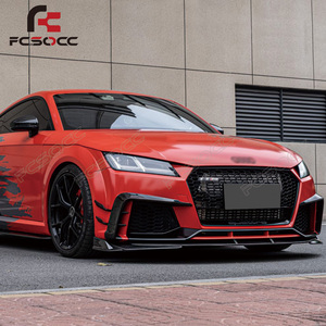 Pour Audi TT TTRS TTS 2015-2019 mise à niveau en Fiber de carbone YR Style Kit de carrosserie lèvre avant jupe latérale diffuseur arrière becquet pièces de carrosserie - Product Image 4