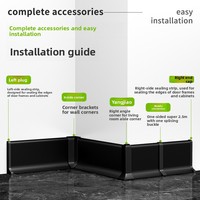 Profilé de plinthe en aluminium ultra-fin à fixation rapide, garniture de plinthe métallique architecturale pour murs intérieurs de luxe
