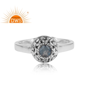 แหวนเงินสเตอร์ลิง925โบราณแหวนพลอยลาบราดอไรต์จุดไฟเครื่องประดับคอลเลกชันที่สวยงาม - Product Image 2
