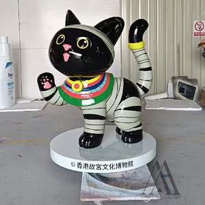 Figura de Gato Egipcio de Resina Personalizada, Mascota Comercial, Accesorio para Eventos y Exposiciones, Escultura de Gato de Resina de Tamaño Real - Product Image 3
