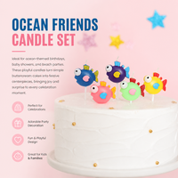 Beliebte Unterwasser-Party-Deko für Kinder: Umweltfreundliche 5-teilige Leuchtende Mehrfarbige 3D-Blasenfisch-Kerzen