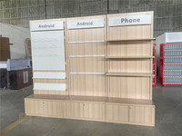 Présentoir mural en bois à Led pour téléphone portable, support de sol pour téléphone portable, présentoir d'accessoires pour l'électronique