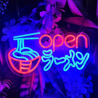 Vente en gros d'enseigne lumineuse LED Donuts ouverts personnalisée Logo imprimé 3D UV pour fournitures de fête Bar Décoration de pâtisserie Enseigne lumineuse LED personnalisée