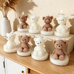 Vela Aromática Hecha a Mano con Aroma a Oso, Ecológica, para Fiestas, Cumpleaños, Baby Shower, Decoración Estética para Mesa, Escultura Decorativa - Product Image 5